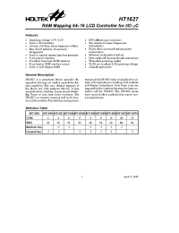 Datasheet HT1626 manufacturer Holtek